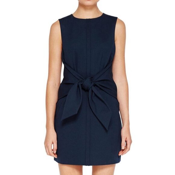 Ted Baker Papron Colour By Numbers Waist Tie Dress Navy US Size 6/ Ted Size 2 - Picture 1 of 14